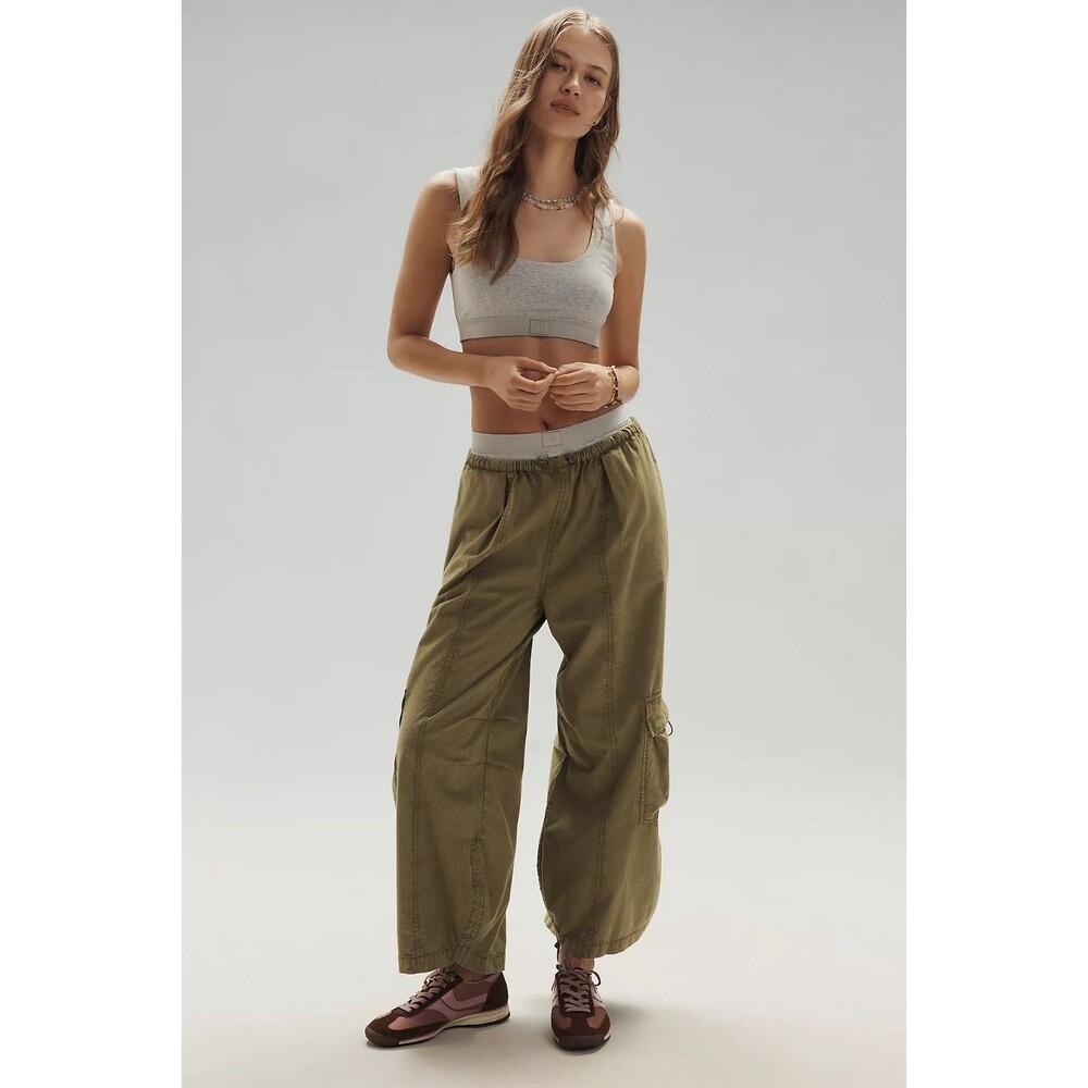 Daily Practice By Anthropologie Biennial Wide-Leg Cropped Cargo Pants S 287788 - Picture 2 of 10